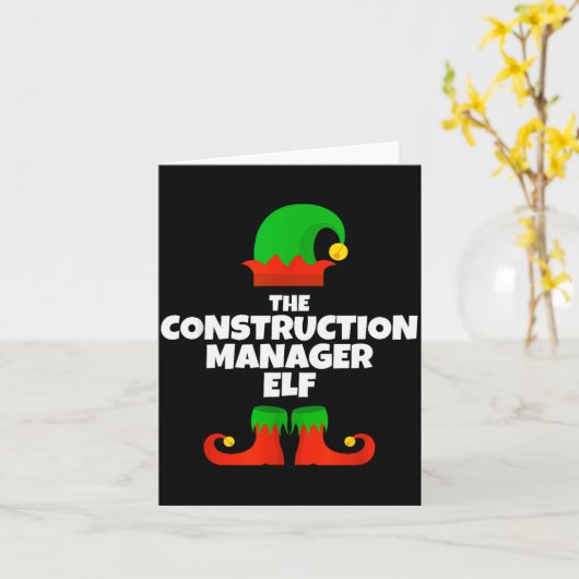 I'm The Construction Manager Elf Family Pajama Chr Karte (Gelbe Blume)