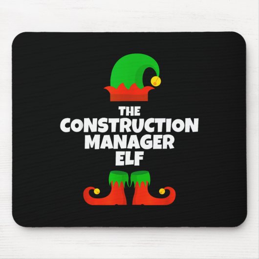 I'm The Construction Manager Elf Family Pajama Chr Mousepad (Vorne)