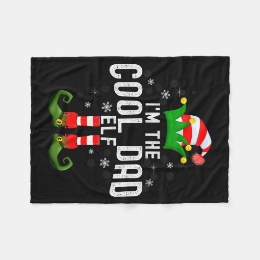 I'm The Cool Dad Elf Christmas Family Pjs Costume Fleecedecke (Vorderseite (Horizontal))