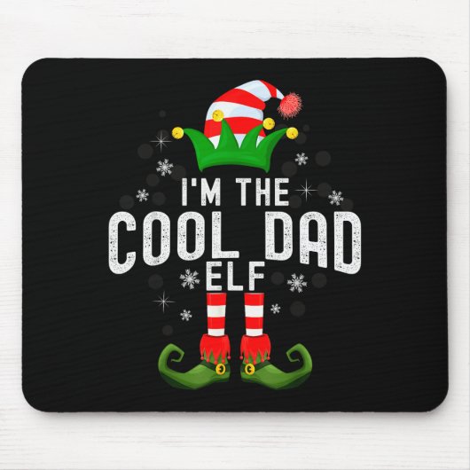 I'm The Cool Dad Elf Christmas Family Pjs Costume Mousepad (Vorne)