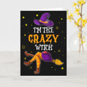 I'm The Crazy Witch Funny Halloween Matching Group Karte (Gelbe Blume)