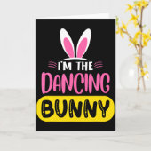 Im The Dancing Bunny Rabbit Ears Egg Funny Easter Karte (Gelbe Blume)