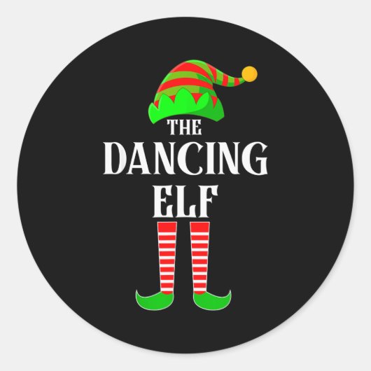 I'm The Dancing Elf Family Matching Costume Christ Runder Aufkleber (Vorderseite)
