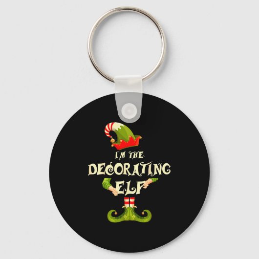 I'm The Decorating Elf Shirt Women Christmas Pajam Schlüsselanhänger (Vorderseite)