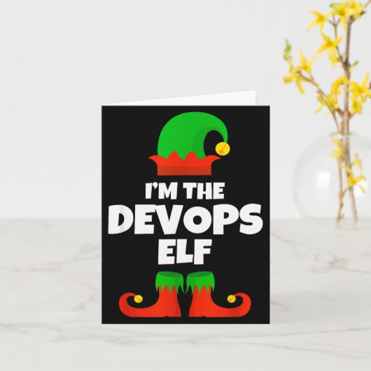 I'm The Devops Elf Family Pajama Christmas Enginee Karte (Gelbe Blume)