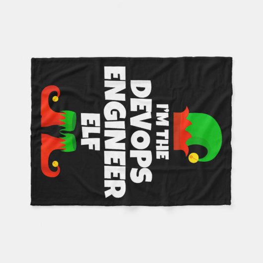 I'm The Devops Engineer Elf Family Pajama Christma Fleecedecke (Vorderseite (Horizontal))