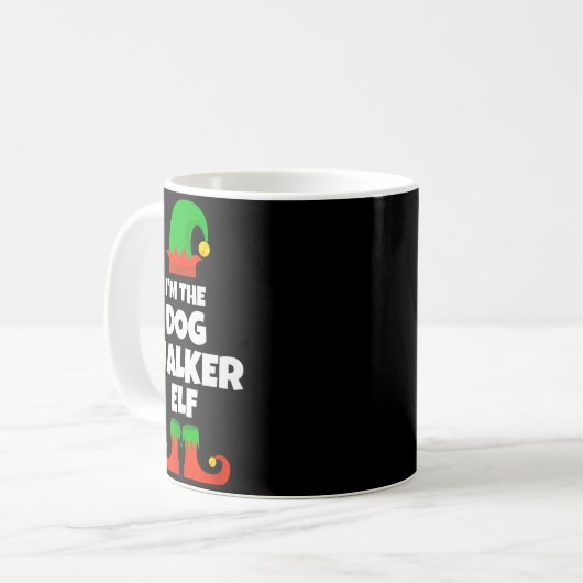 I'm The Dog Walker Elf Family Pajama Christmas Fun Kaffeetasse (Vorderseite Links)
