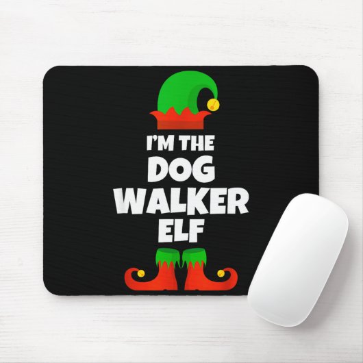 I'm The Dog Walker Elf Family Pajama Christmas Fun Mousepad (Mit Mouse)