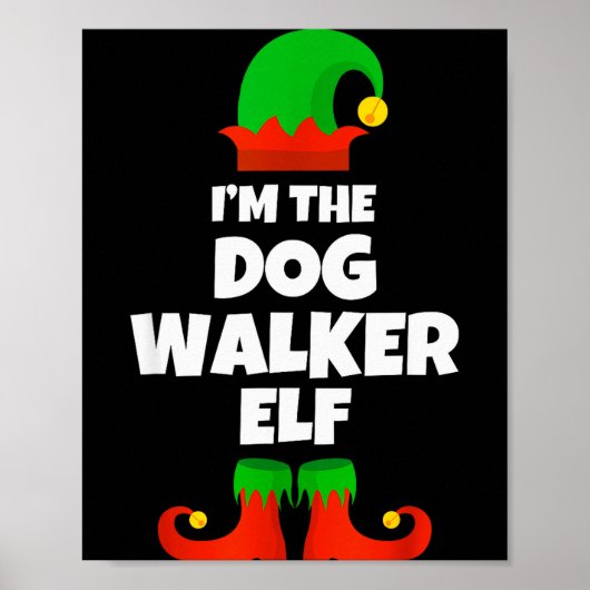 I'm The Dog Walker Elf Family Pajama Christmas Fun Poster (Vorne)
