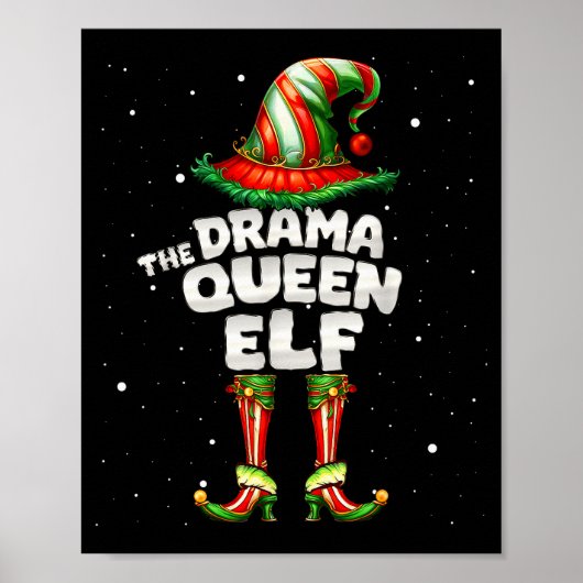 I'm The Drama Queen Elf Family Matching Group Chri Poster (Vorne)