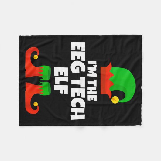 I'm The Eeg Tech Elf Family Pajama Christmas Funny Fleecedecke (Vorderseite (Horizontal))