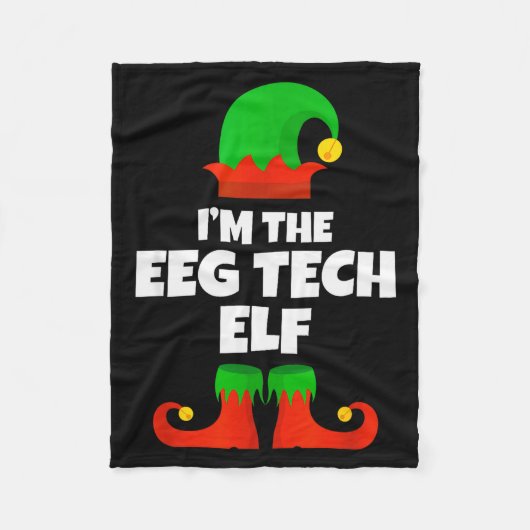 I'm The Eeg Tech Elf Family Pajama Christmas Funny Fleecedecke (Vorderseite)