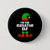 I'm The Elevator Elf Family Pajama Christmas Funny Button (Vorderseite)