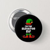 I'm The Elevator Elf Family Pajama Christmas Funny Button (Vorne & Hinten)