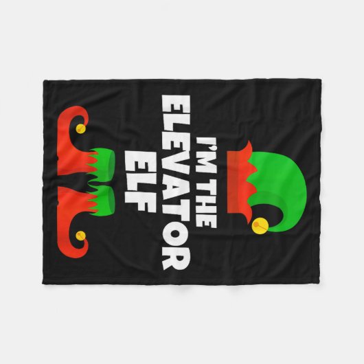 I'm The Elevator Elf Family Pajama Christmas Funny Fleecedecke (Vorderseite (Horizontal))