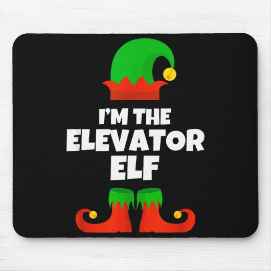 I'm The Elevator Elf Family Pajama Christmas Funny Mousepad (Vorne)