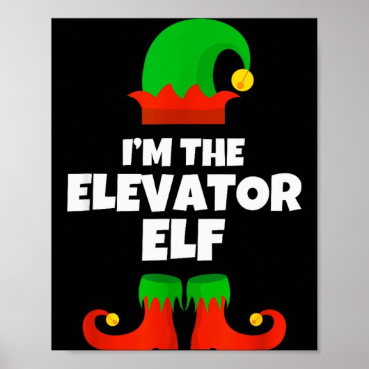 I'm The Elevator Elf Family Pajama Christmas Funny Poster (Vorne)