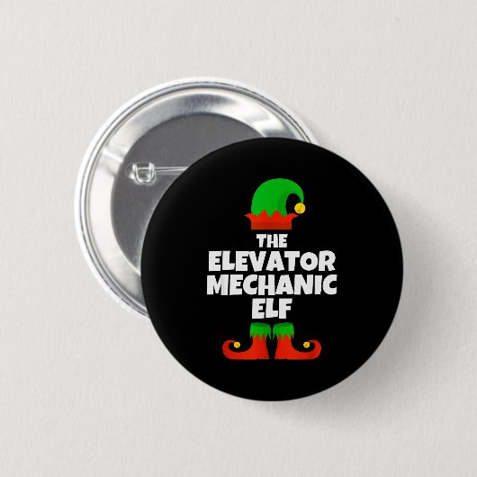 I'm The Elevator Mechanic Elf Family Pajama Christ Button (Vorne & Hinten)