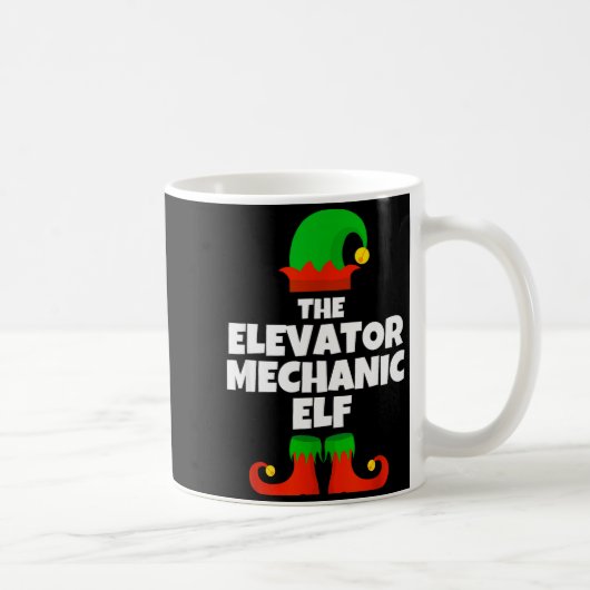 I'm The Elevator Mechanic Elf Family Pajama Christ Kaffeetasse (Rechts)