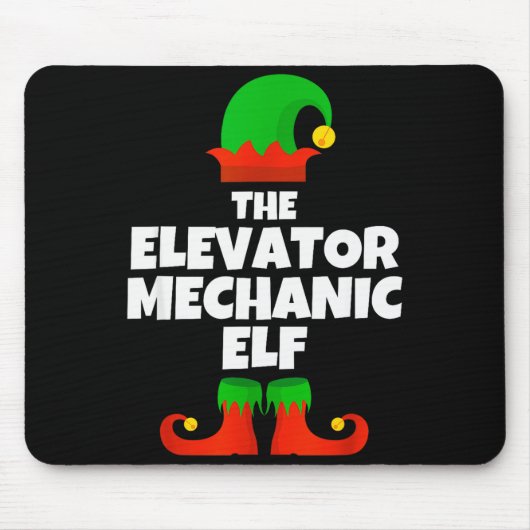 I'm The Elevator Mechanic Elf Family Pajama Christ Mousepad (Vorne)