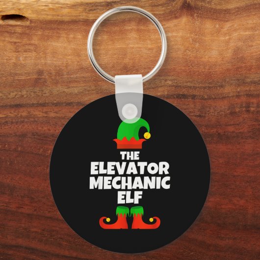 I'm The Elevator Mechanic Elf Family Pajama Christ Schlüsselanhänger (Vorderseite)