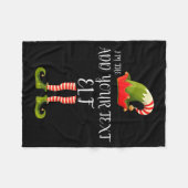 Im The Elf Add Your Text Christmas Fleecedecke (Vorderseite (Horizontal))