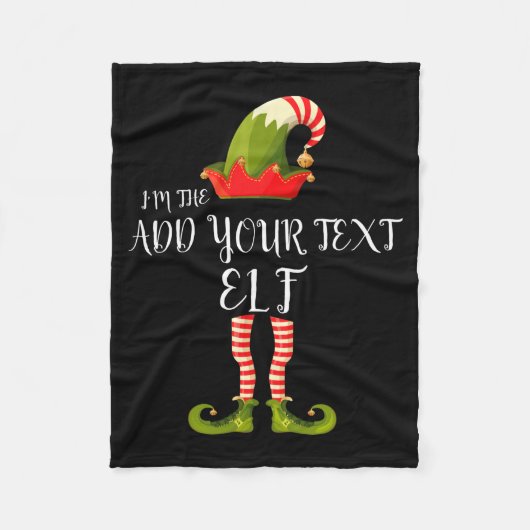 Im The Elf Add Your Text Christmas Fleecedecke (Vorderseite)