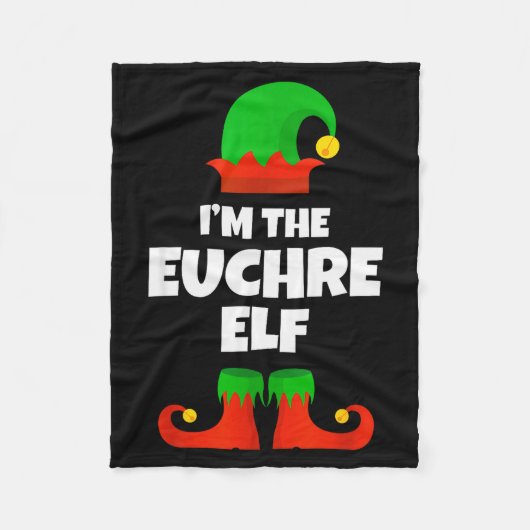 I'm The Euchre Elf Family Pajama Christmas Funny P Fleecedecke (Vorderseite)