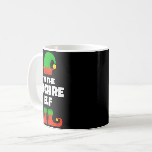 I'm The Euchre Elf Family Pajama Christmas Funny P Kaffeetasse (Vorderseite Links)