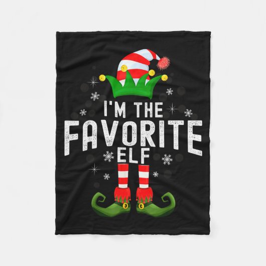 I'm The Favorite Elf Christmas Family Pjs Costume Fleecedecke (Vorderseite)