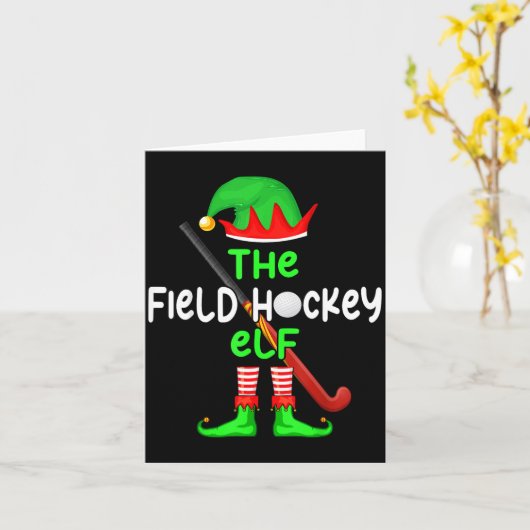 I'm The Field Hockey Elf Christmas Family Matching Karte (Gelbe Blume)