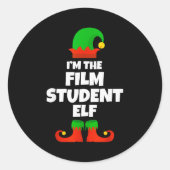 I'm The Film Student Elf Family Pajama Christmas F Runder Aufkleber (Vorderseite)