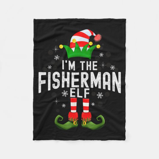 I'm The Fisherman Elf Christmas Family Pjs Costume Fleecedecke (Vorderseite)