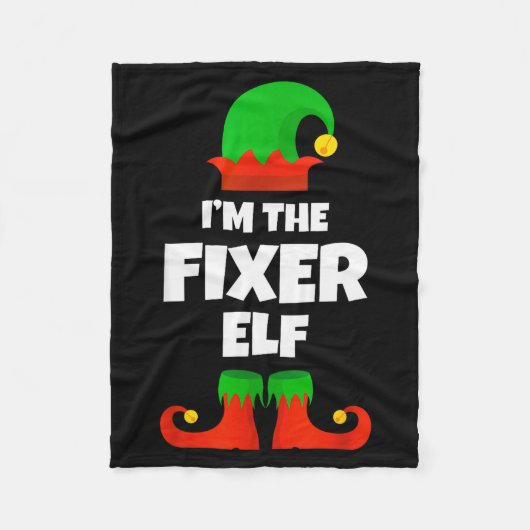 I'm The Fixer Elf Family Pajama Christmas Funny Fi Fleecedecke (Vorderseite)