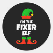 I'm The Fixer Elf Family Pajama Christmas Funny Fi Runder Aufkleber (Vorderseite)