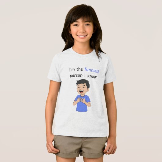 I'm the funniest person I know, boy Tri-Blend Shirt (Vorderseite Voll)