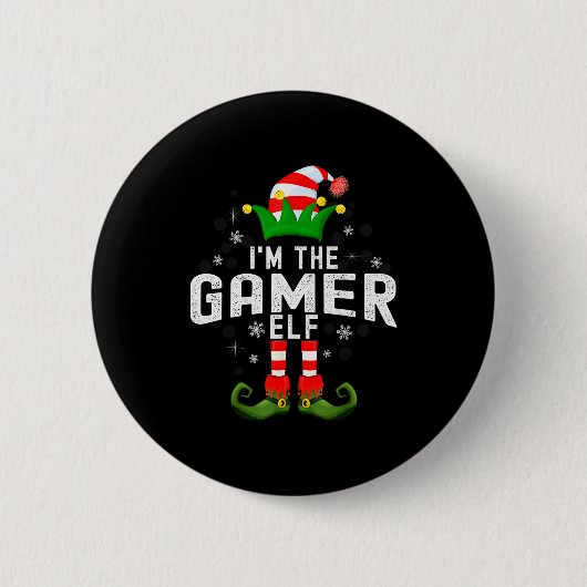 I'm The Gamer Elf Christmas Family Pjs Costume Button (Vorderseite)