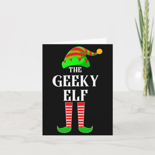 I'm The Geeky Elf Family Matching Costume Christma Karte (Vorderseite)