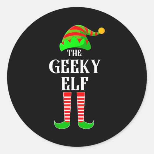 I'm The Geeky Elf Family Matching Costume Christma Runder Aufkleber (Vorderseite)