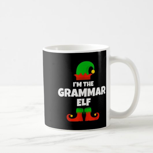 I'm The Grammar Elf Family Pajama Christmas Englie Kaffeetasse (Rechts)
