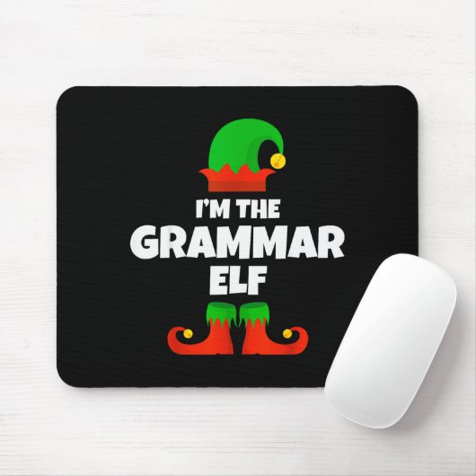 I'm The Grammar Elf Family Pajama Christmas Englie Mousepad (Mit Mouse)