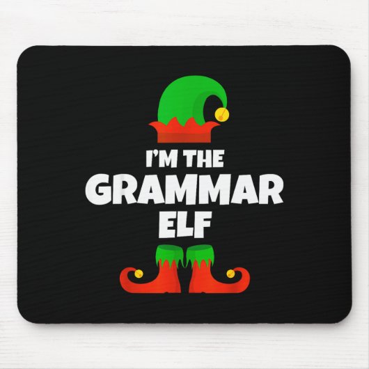 I'm The Grammar Elf Family Pajama Christmas Englie Mousepad (Vorne)