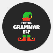 I'm The Grammar Elf Family Pajama Christmas Englie Runder Aufkleber (Vorderseite)