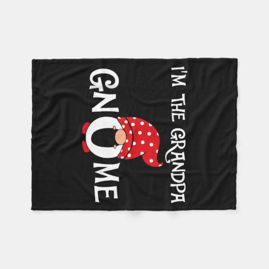 I'm The Grandpa Gnome Funny Christmas Gnome Fleecedecke (Vorderseite (Horizontal))