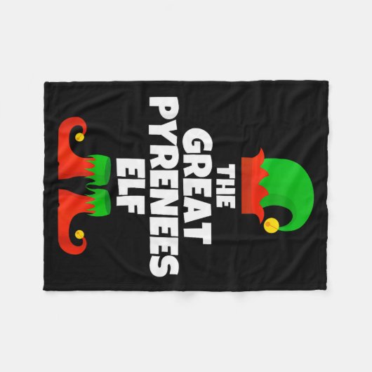 I'm The Great Pyrenees Elf Family Pajama Christmas Fleecedecke (Vorderseite (Horizontal))