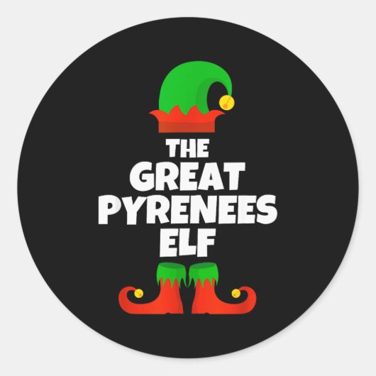 I'm The Great Pyrenees Elf Family Pajama Christmas Runder Aufkleber (Vorderseite)