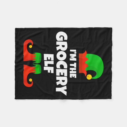 I'm The Grocery Elf Family Pajama Christmas Funny  Fleecedecke (Vorderseite (Horizontal))