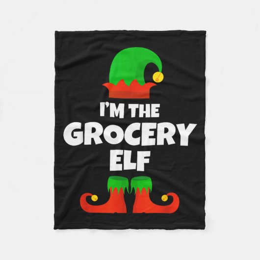 I'm The Grocery Elf Family Pajama Christmas Funny  Fleecedecke (Vorderseite)