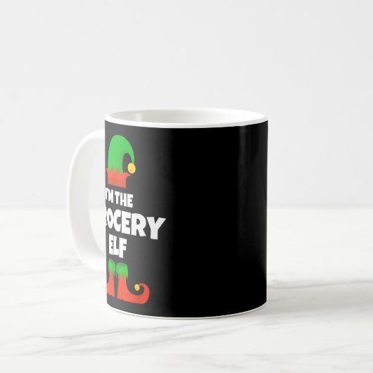 I'm The Grocery Elf Family Pajama Christmas Funny Kaffeetasse (Vorderseite Links)