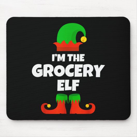 I'm The Grocery Elf Family Pajama Christmas Funny Mousepad (Vorne)